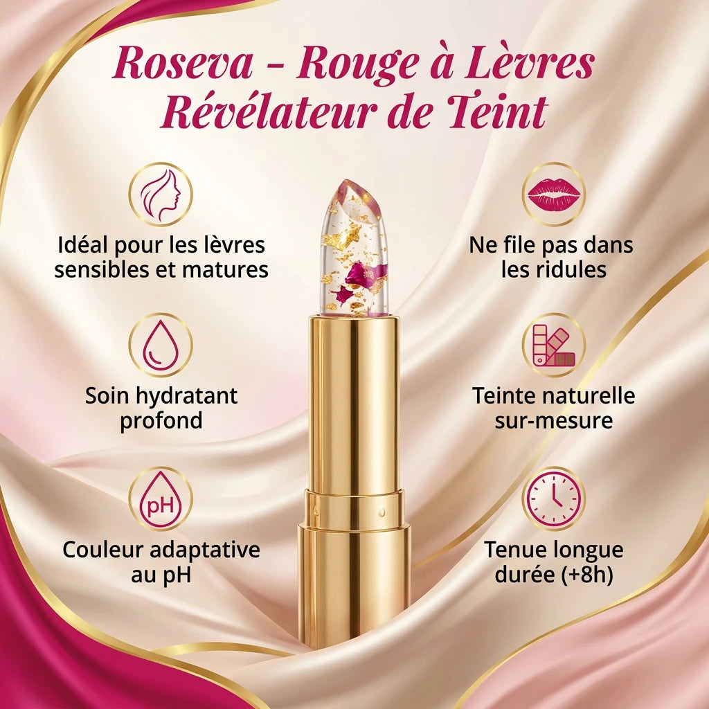 Roseva - Rouge à lèvres adaptatif au pH
