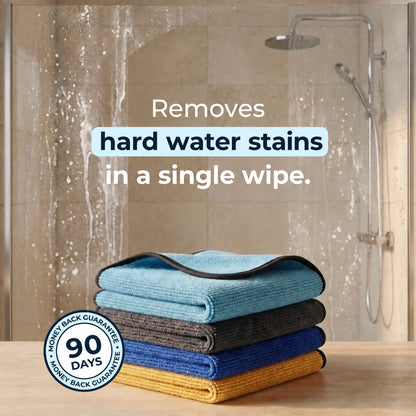Removes hard water stains in a single wipe